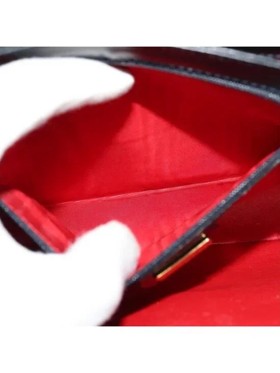 Authentic GUCCI Shoulder Bag Leather Navy Gold - Picture 3 of 16